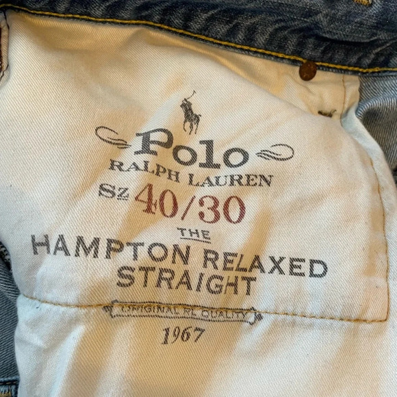 Polo Ralph Lauren Jeans Men’s Size 40x30 The Hampton Relaxed Straight Blue - Picture 5 of 8